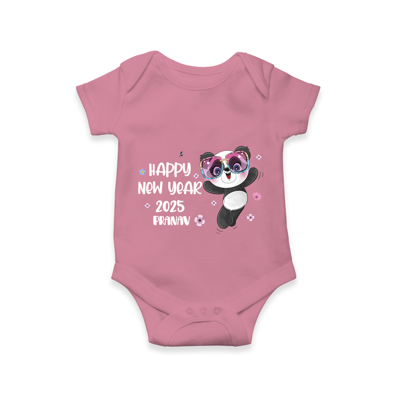 "Happy New Year 2025 - Pure Joy With Our Customized Romper for Babies With Name" - ONION - 0 - 3 Months Old (Chest 16")