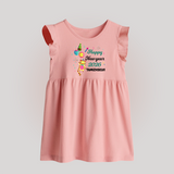 Happy New Year 2026 – Party Tiger | Customized Baby Frock   - BABY PINK - 0 - 3 Months Old (Chest 17")