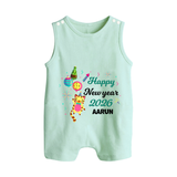 Happy New Year 2026 – Party Tiger | Customized Romper Suit   - MINT GREEN - 0 - 5 Months Old (Chest 18")