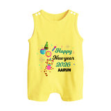 Happy New Year 2026 – Party Tiger | Customized Romper Suit   - PASTEL YELLOW - 0 - 5 Months Old (Chest 18")