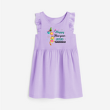 Happy New Year 2026 – Party Tiger | Customized Frock for Girls - LILAC - 1 - 2 Years Old (Chest 22" , Full Length 22")