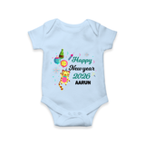 Happy New Year 2026 – Party Tiger | Customized Romper for Kids - BABY BLUE - New Born (Chest 14")