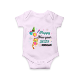 "Happy New Year 2025 - Smiles and Giggles With Our Customized Romper for Babies With Name" - LILAC - 0 - 3 Months Old (Chest 16")