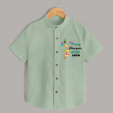 Happy New Year 2026 – Party Tiger | Customized Shirt for Kids - MINT GREEN - 0 - 6 Months Old (Chest 23")