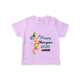 Happy New Year 2026 – Party Tiger | Customized T-Shirt for Kids - LILAC - 0-5 Months Old (Chest 17")