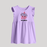 Happy New Year 2026 – Gold Party | Personalised Baby Frock   - LILAC - 0 - 3 Months Old (Chest 17")