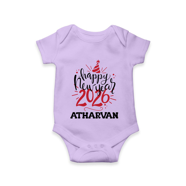 Happy New Year 2026 – Gold Party | Personalised Romper for Kids - LILAC - New Born (Chest 14")