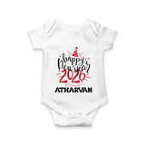 Happy New Year 2026 – Gold Party | Personalised Romper for Kids - WHITE - New Born (Chest 14")