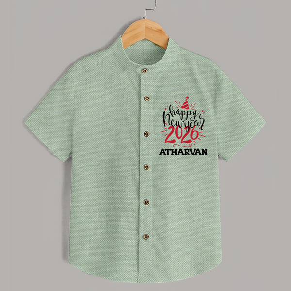 Happy New Year 2026 – Gold Party | Personalised Shirt for Kids - MINT GREEN - 0 - 6 Months Old (Chest 23")