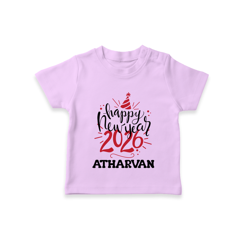 Happy New Year 2026 – Gold Party | Personalised T-Shirt for Kids - LILAC - 0-5 Months Old (Chest 17")