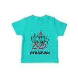 Happy New Year 2026 – Gold Party | Personalised T-Shirt for Kids - TEAL - 0-5 Months Old (Chest 17")