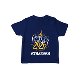 Happy New Year 2026 – Gold Party | Personalised T-Shirt for Kids - NAVY BLUE - 0-5 Months Old (Chest 17")