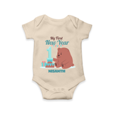 "My First New Year 2025 - Celebrating Memories With Our Customized Romper for Babies With Name" - IVORY - 0 - 3 Months Old (Chest 16")