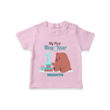 "My First New Year 2025 - Celebrating Memories With Our Customized T-Shirt for Kids With Name" - PINK - 0-5 Months Old (Chest 17")