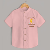 "Better Times Are Ahead" - New Year Themed Customized Shirt For Kids With Name - PEACH - 0 - 6 Months Old (Chest 23")