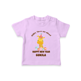 "Better Times Are Ahead" - New Year Themed Customized T-Shirt For Kids With Name - LILAC - 0-5 Months Old (Chest 17")