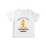 "Better Times Are Ahead" - New Year Themed Customized T-Shirt For Kids With Name - WHITE - 0-5 Months Old (Chest 17")