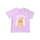 "New Year - Same Me" - New Year Themed Customized T-Shirt For Kids With Name - LILAC - 0-5 Months Old (Chest 17")