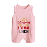 BLINGING IN THE NEW YEAR | Personalised Romper Suit   - BABY PINK - 0 - 5 Months Old (Chest 18")