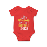 BLINGING IN THE NEW YEAR | Personalised Romper for Kids - RED - New Born (Chest 14")
