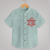 "Blinging In The New Year" - New Year Themed Customized Shirt For Kids With Name - ARCTIC BLUE - 0 - 6 Months Old (Chest 23")