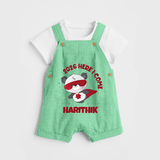 2026 HERE I COME – SUPER PANDA | Personalised Dungaree for Kids - GREEN - 0 - 5 Months Old (Chest 18")