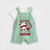2026 HERE I COME – SUPER PANDA | Personalised Dungaree for Kids - MINT GREEN - 0 - 5 Months Old (Chest 18")