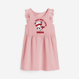 2026 HERE I COME – SUPER PANDA | Personalised Frock for Girls - BABY PINK - 1 - 2 Years Old (Chest 22" , Full Length 22")