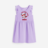 2026 HERE I COME – SUPER PANDA | Personalised Frock for Girls - LILAC - 1 - 2 Years Old (Chest 22" , Full Length 22")