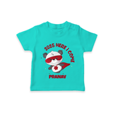 "2025 Here, I come" - New Year Themed Customized T-Shirt For Kids With Name - TEAL - 0-5 Months Old (Chest 17")