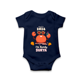 Hello 2026 Crab Design| Customized Romper for Kids - NAVY BLUE - New Born (Chest 14")