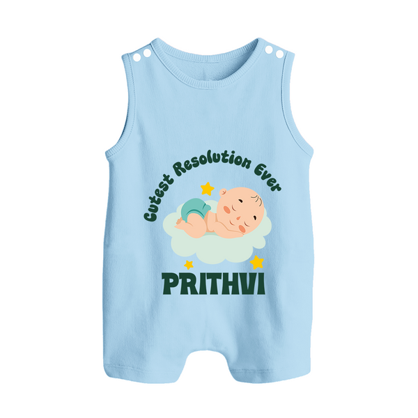 Cutest Resolution Ever Baby Cloud | Personalised Romper Suit   - BABY BLUE - 0 - 5 Months Old (Chest 18")