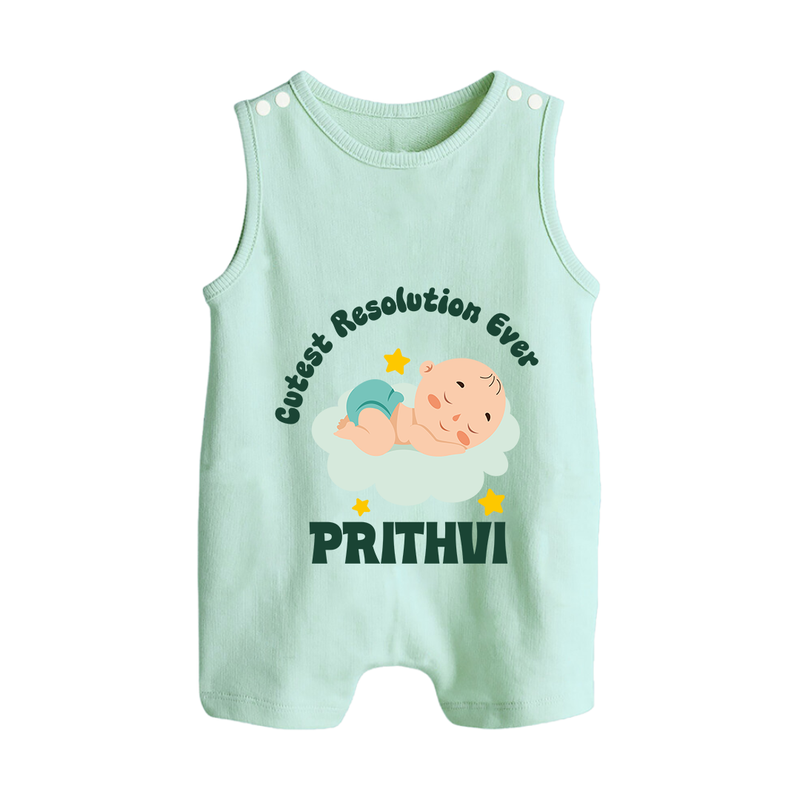 Cutest Resolution Ever Baby Cloud | Personalised Romper Suit   - MINT GREEN - 0 - 5 Months Old (Chest 18")