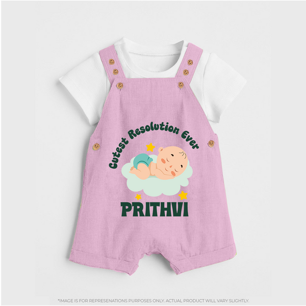 Cutest Resolution Ever Baby Cloud | Personalised Dungaree for Kids - BABY PINK - 0 - 5 Months Old (Chest 18")
