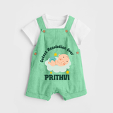 Cutest Resolution Ever Baby Cloud | Personalised Dungaree for Kids - GREEN - 0 - 5 Months Old (Chest 18")