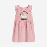 Cutest Resolution Ever Baby Cloud | Personalised Frock for Girls - BABY PINK - 1 - 2 Years Old (Chest 22" , Full Length 22")