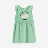 Cutest Resolution Ever Baby Cloud | Personalised Frock for Girls - MINT GREEN - 1 - 2 Years Old (Chest 22" , Full Length 22")