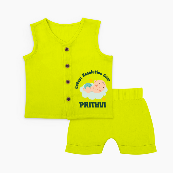 Cutest Resolution Ever Baby Cloud | Personalised Jabla for Kids - LIME GREEN - 0 - 3 Months Old (Chest 9.8")