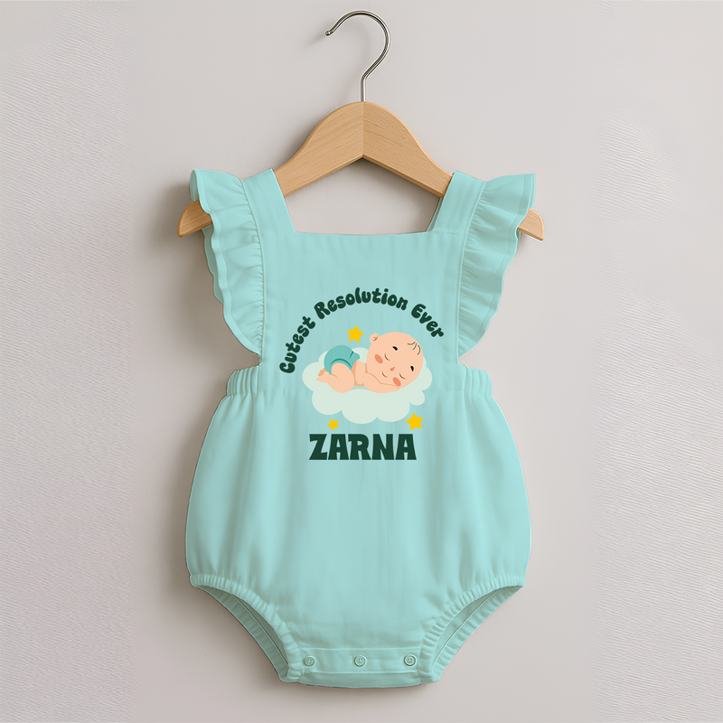 Cutest Resolution Ever Baby Cloud | Personalised Romper Frock for Girls - MINT GREEN - 0 - 3 Months Old (Chest 19")