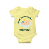 Cutest Resolution Ever Baby Cloud | Personalised Romper for Kids - PASTEL YELLOW - New Born (Chest 14")