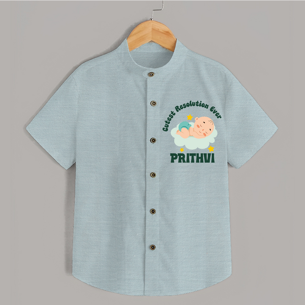 Cutest Resolution Ever Baby Cloud | Personalised Shirt for Kids - ARCTIC BLUE - 0 - 6 Months Old (Chest 23")