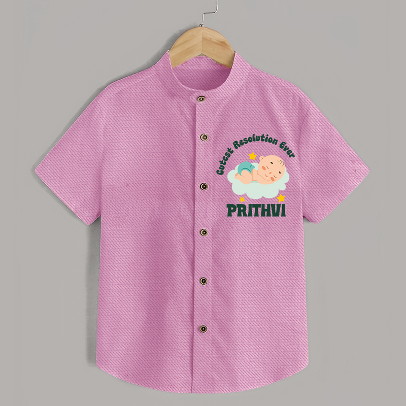 Cutest Resolution Ever Baby Cloud | Personalised Shirt for Kids - BABY PINK - 0 - 6 Months Old (Chest 23")