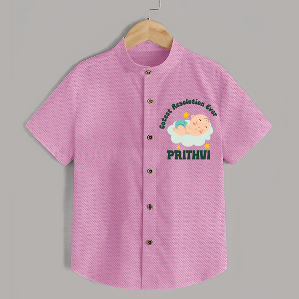 Cutest Resolution Ever Baby Cloud | Personalised Shirt for Kids - BABY PINK - 0 - 6 Months Old (Chest 23")