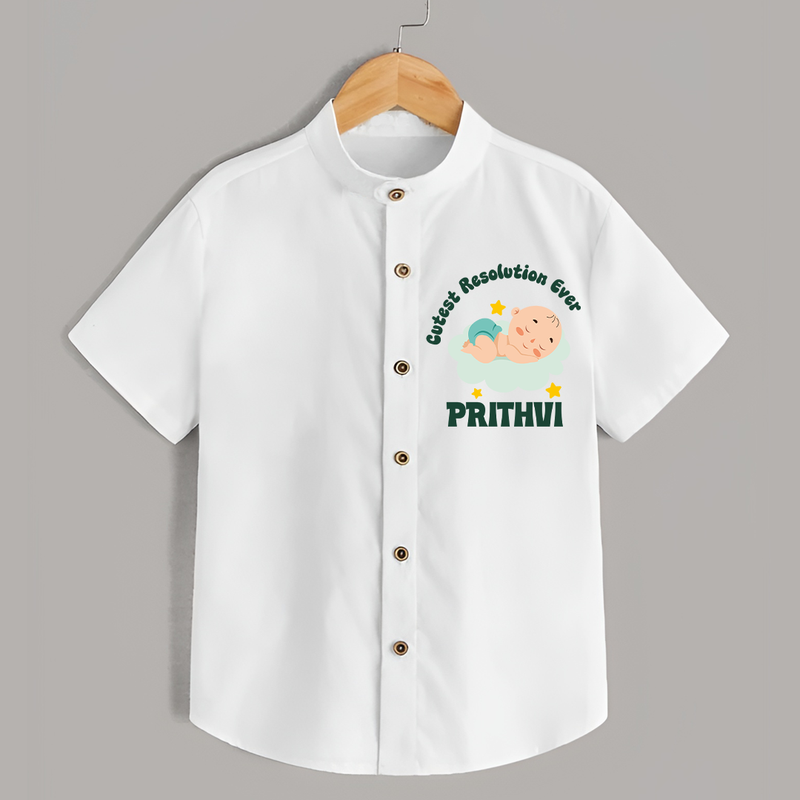 Cutest Resolution Ever Baby Cloud | Personalised Shirt for Kids - WHITE - 0 - 6 Months Old (Chest 23")