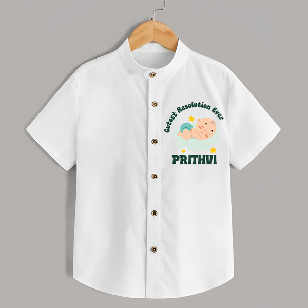 Cutest Resolution Ever Baby Cloud | Personalised Shirt for Kids - WHITE - 0 - 6 Months Old (Chest 23")