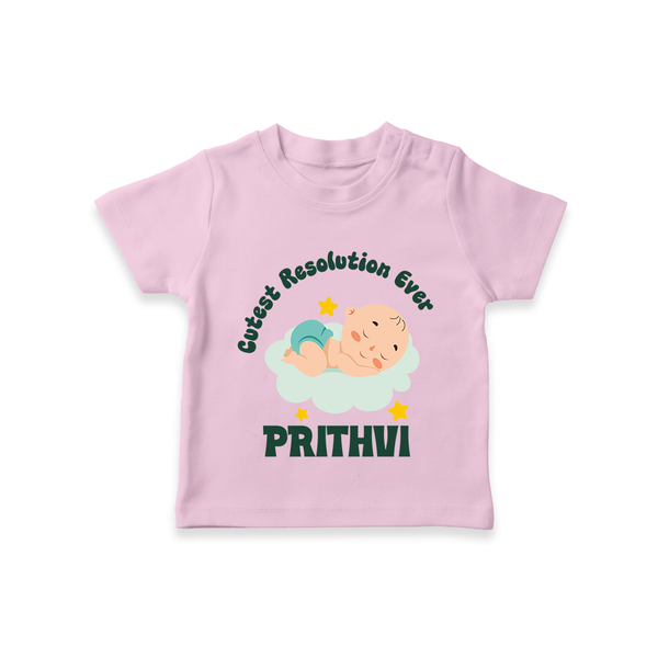 Cutest Resolution Ever Baby Cloud | Personalised T-Shirt for Kids - BABY PINK - 0-5 Months Old (Chest 17")