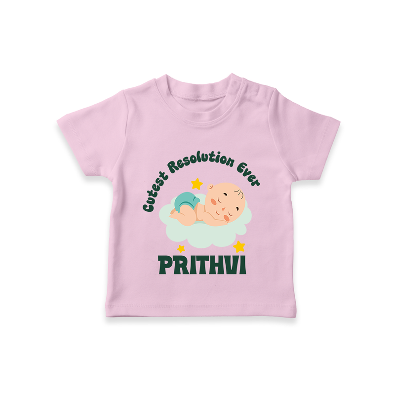 Cutest Resolution Ever Baby Cloud | Personalised T-Shirt for Kids - BABY PINK - 0-5 Months Old (Chest 17")