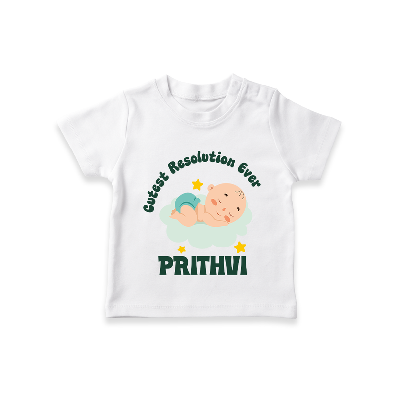 Cutest Resolution Ever Baby Cloud | Personalised T-Shirt for Kids - WHITE - 0-5 Months Old (Chest 17")