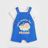Cutest Resolution Ever Baby Cloud | Personalised Dungaree for Kids - COBALT BLUE - 0 - 5 Months Old (Chest 18")