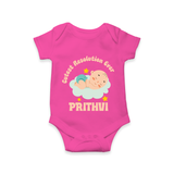 Cutest Resolution Ever Baby Cloud | Personalised Romper for Kids - HOT PINK - New Born (Chest 14")